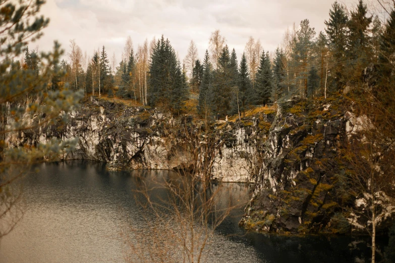 an image of a scenic river view from the water