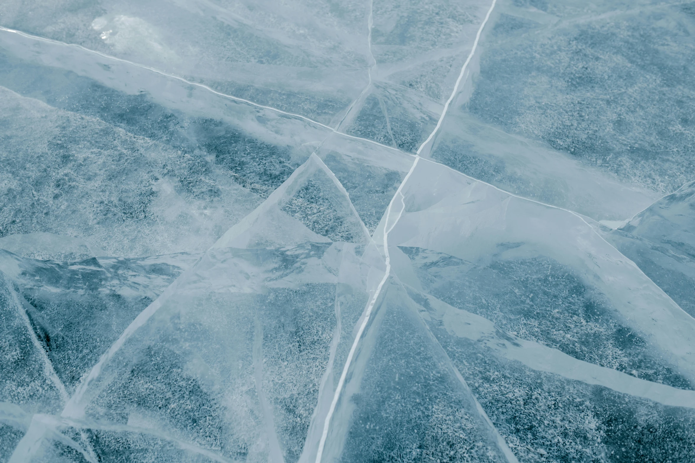 an icy landscape with several thin blocks of ice