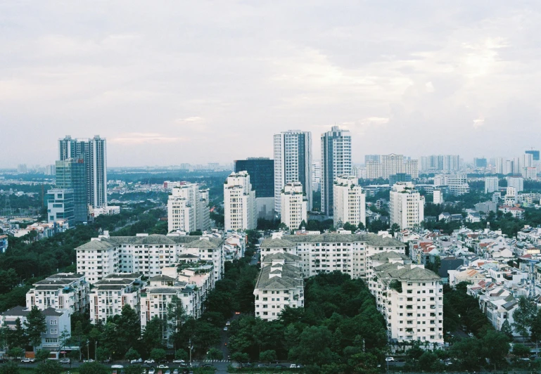 a city view that appears to be from high up