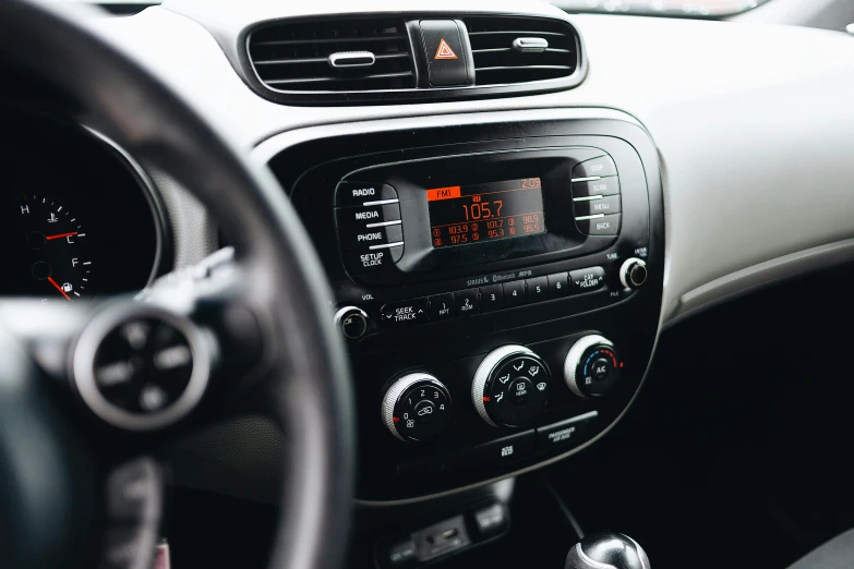 the dashboard and controls on a car