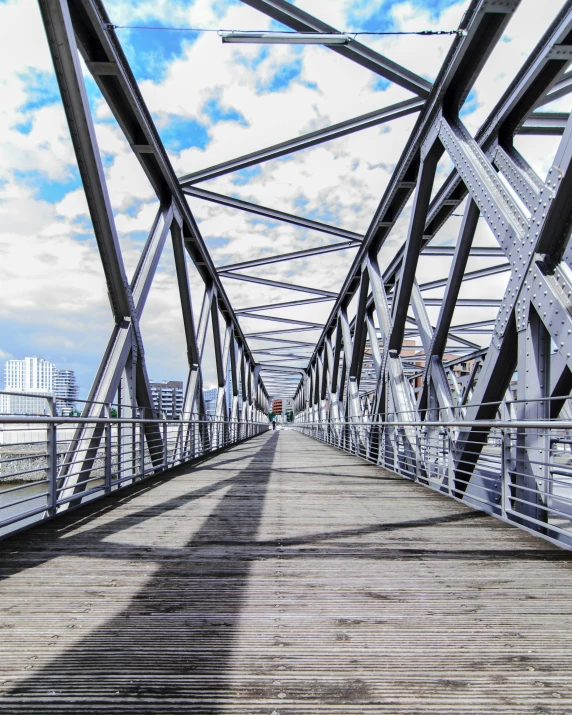 a bridge with lots of steel beams on it