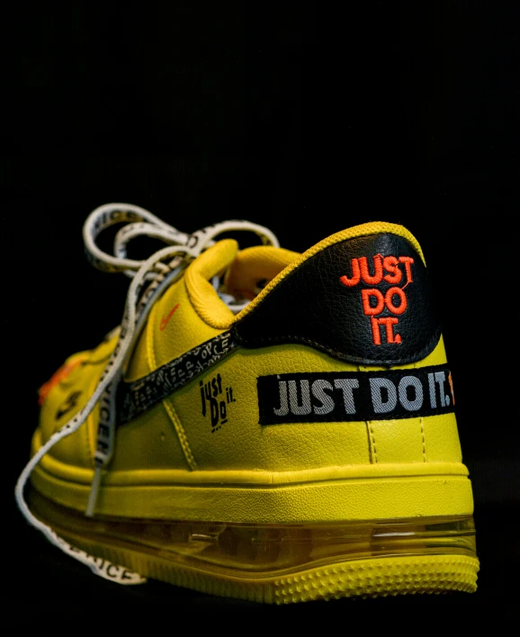 an item of a yellow nike air force sneakers