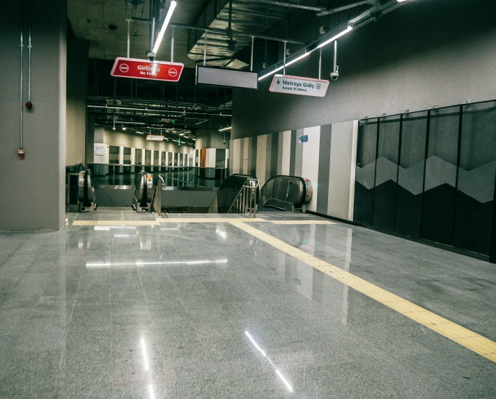 there is an empty baggage carousel at the airport