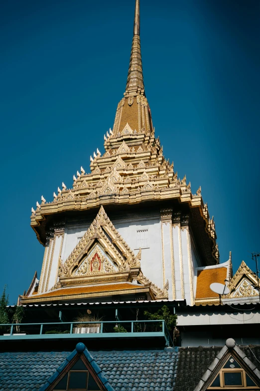 the top of a large building with a tower