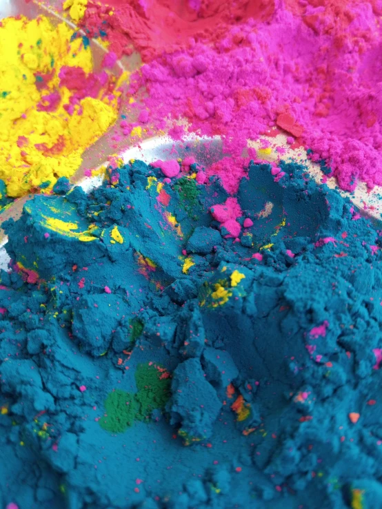 an array of bright, rich colors of powder