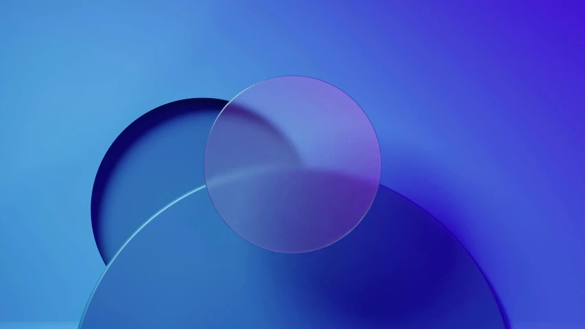 two shapes with blue background and blurry effect