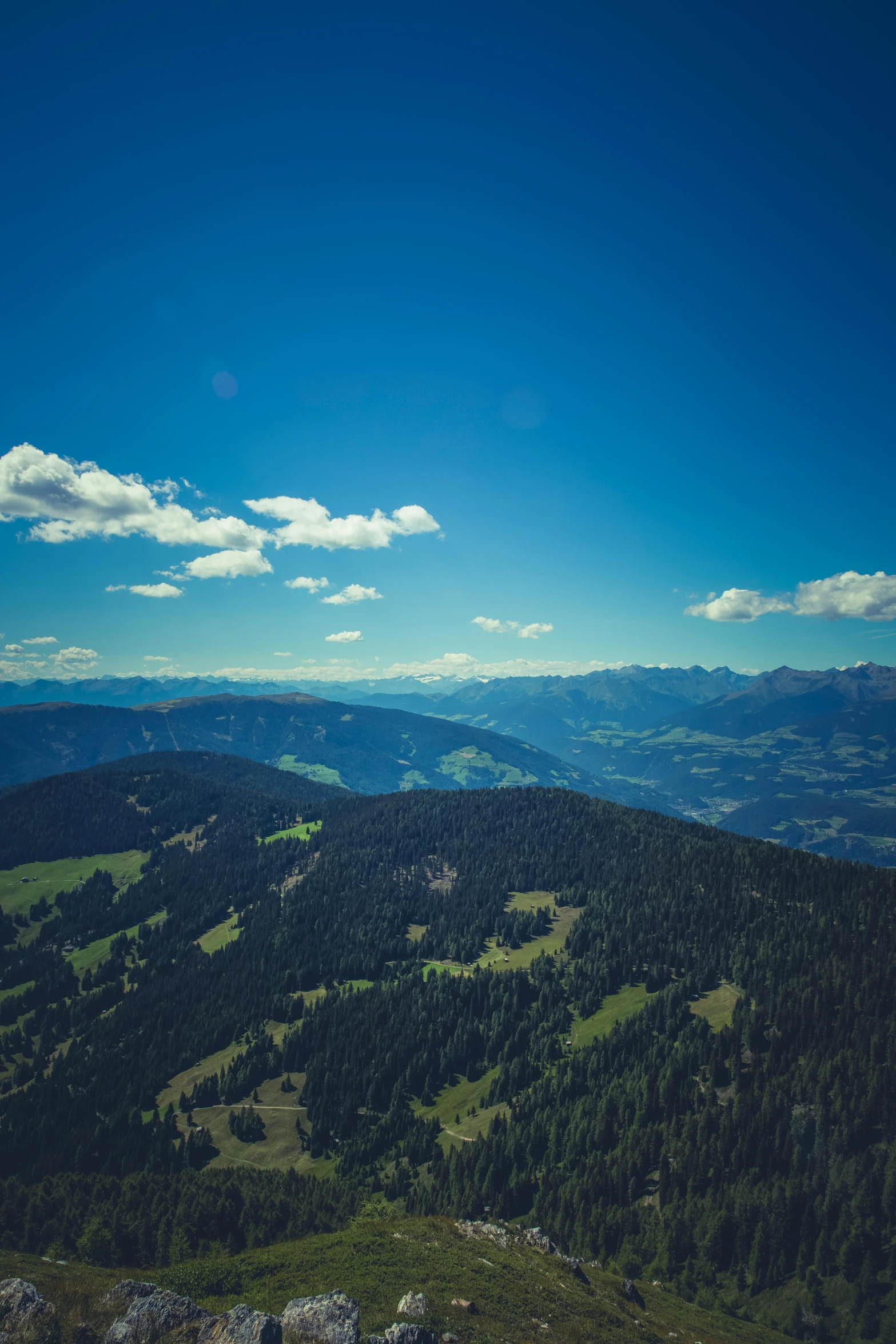 a view from a top in the mountains