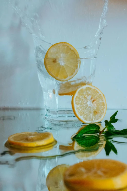 a close up of some sliced oranges on a table