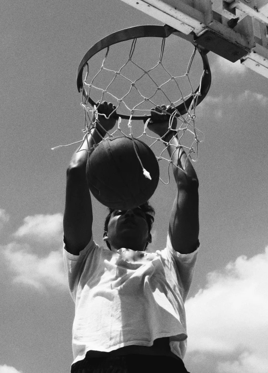 a man on a court with a basketball