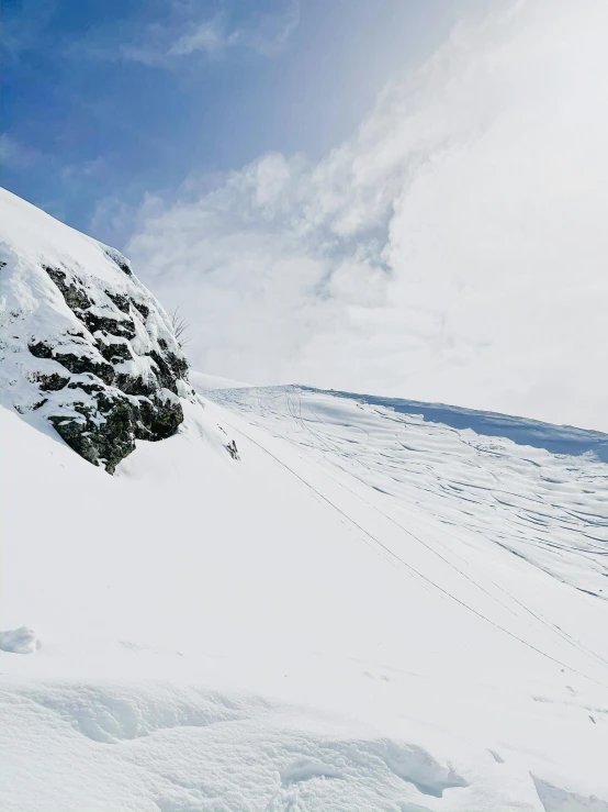 a man standing on a snow covered slope