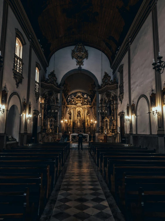 a po taken from inside of an ornate church