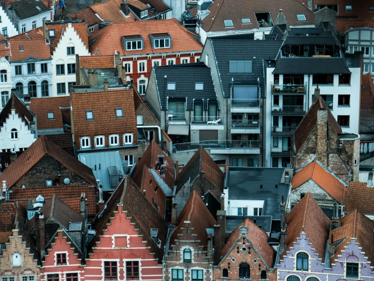 many buildings are seen in this colorful city