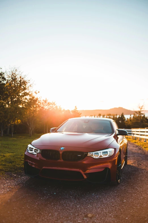 a brown car on the side of the road