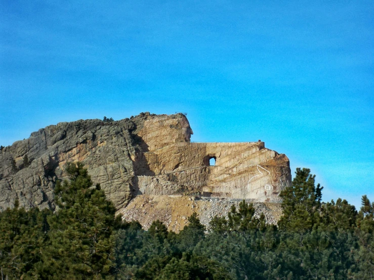 rock formations against the sky on a clear day