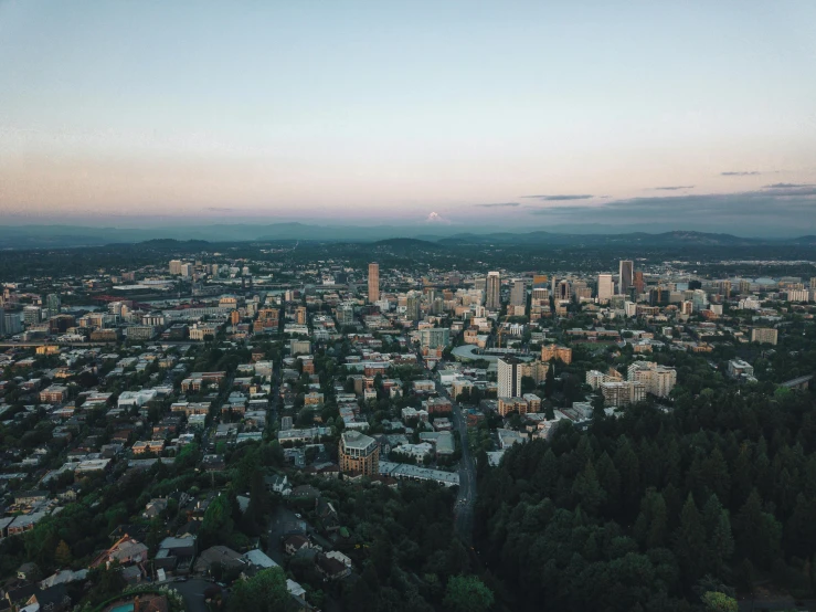 a view of a city from a very high point