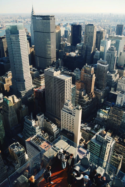 a view from above of tall buildings and skyscrs
