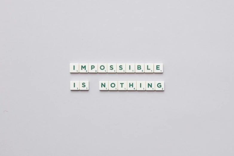 the words impossible and impossible on a white background