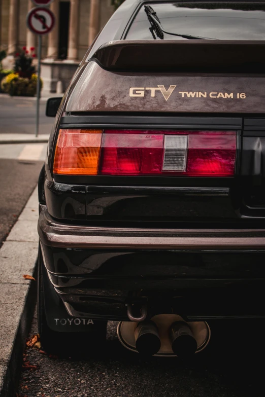 a car that is parked in the road