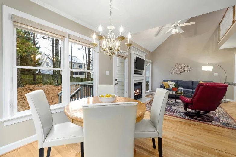 the kitchen and living room of a home