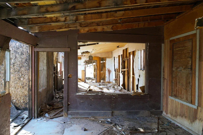 a doorway with a mirror in it inside a house