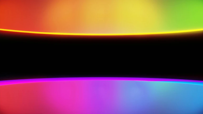 rainbow colored wavy shapes against a black background