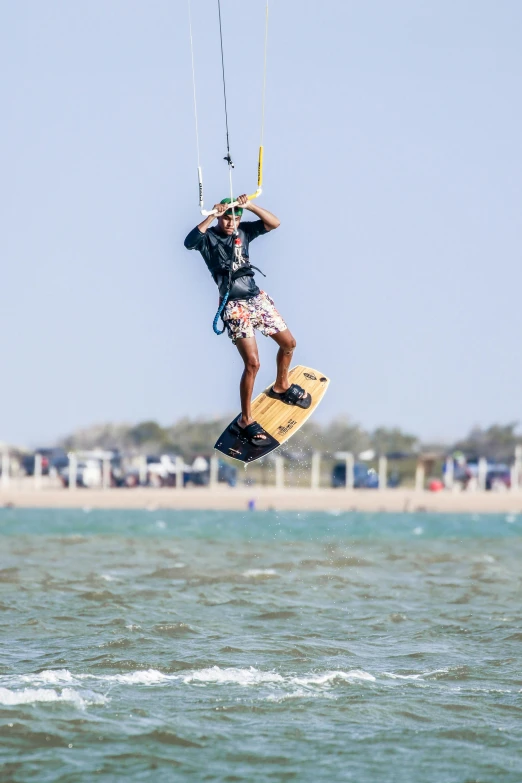 a man is para sailing over the water