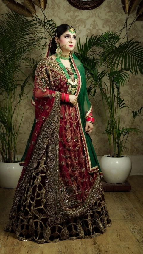 a woman in an indian bridal outfit