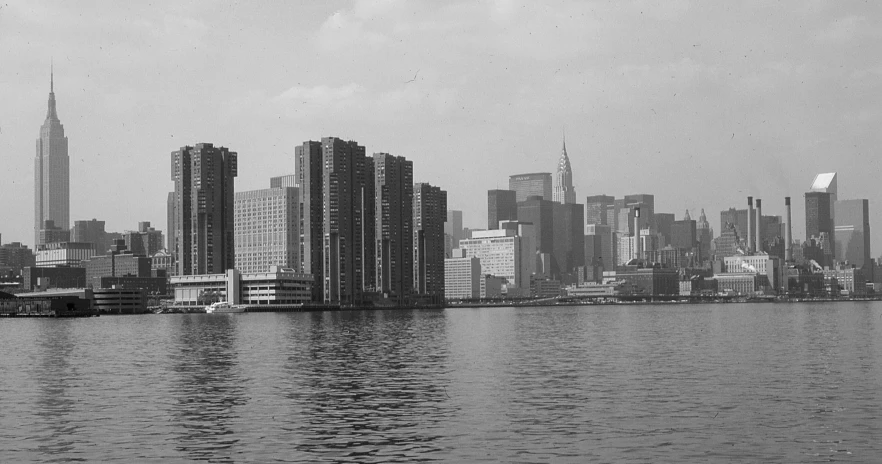 there are many large buildings across the water