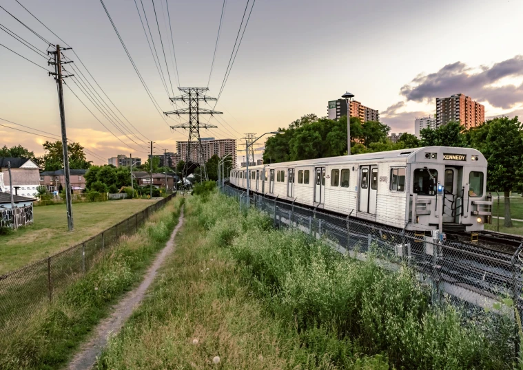 this is an urban train station and the skyline