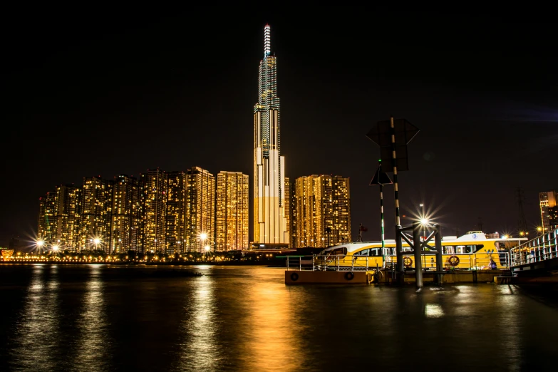 an image of the cityscape at night time