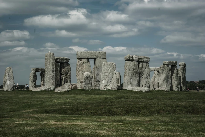 stonehenge, some like totemons, and the clouds are moving