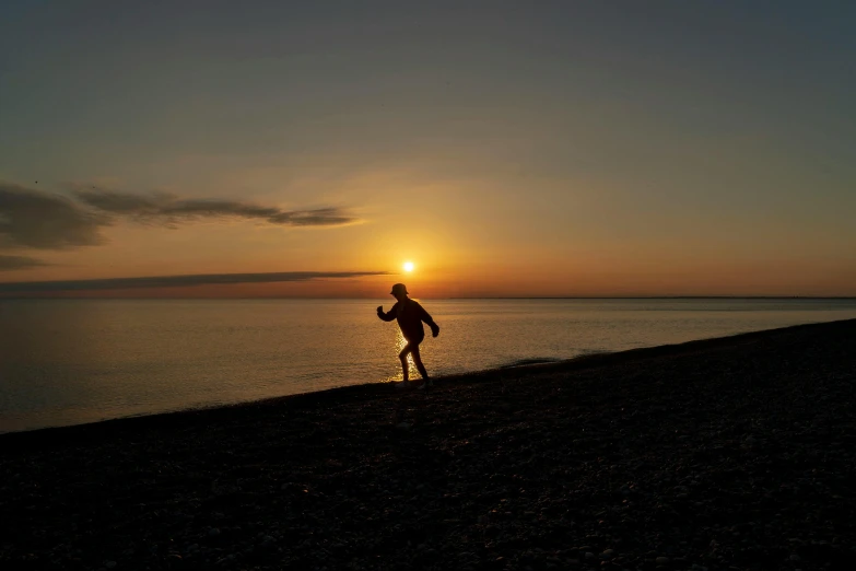 a person on the beach flying a kite