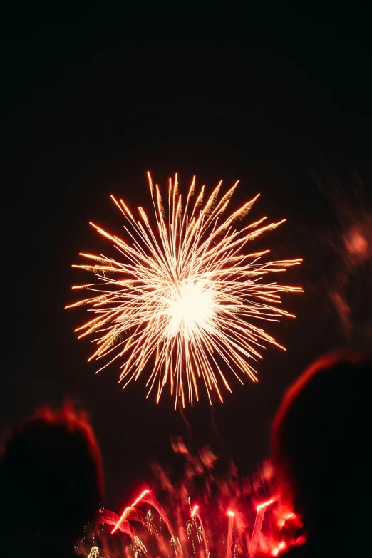 a group of people are looking at fireworks