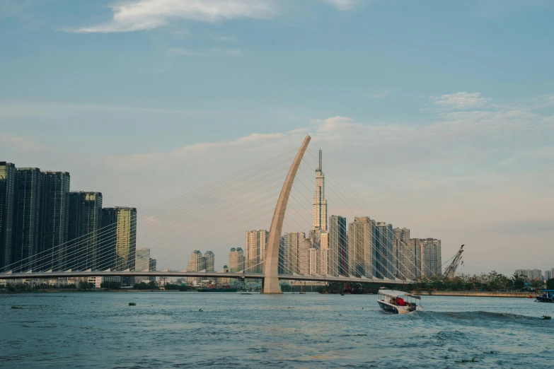 a bridge with a tall structure in the middle