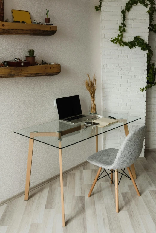 a room with a desk and a chair