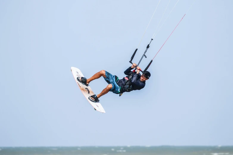 a man para sailing in the ocean while holding on to his strings