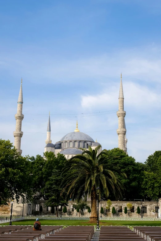 a large mosque that is sitting in the middle of a park