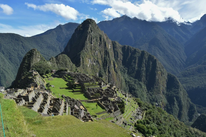 a mountain landscape in the middle of some mountains