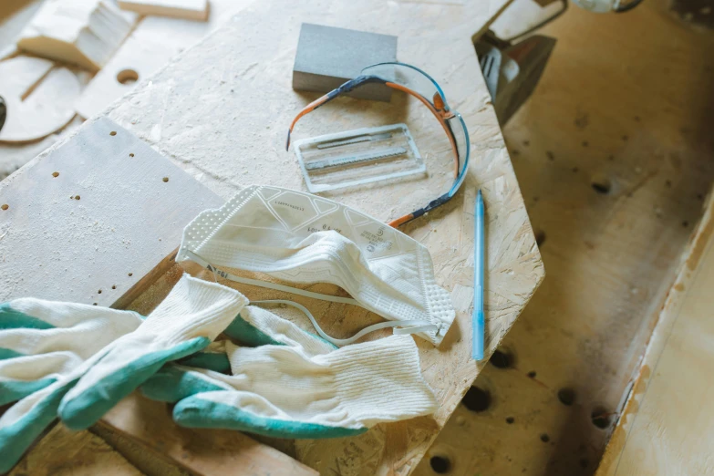 a picture of clothes being assembled on a table