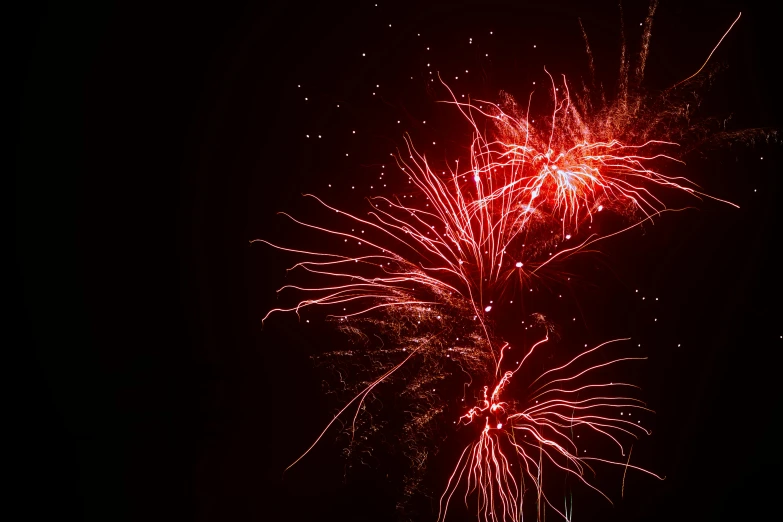 some very big colorful fireworks in the sky