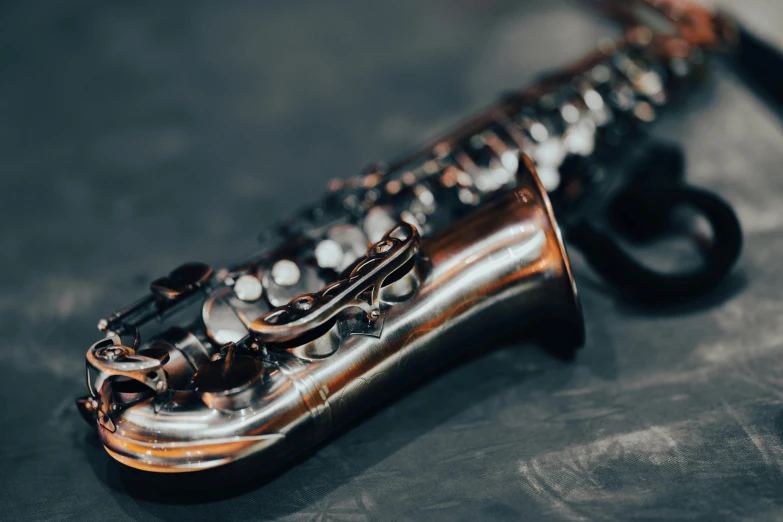 a flute sits empty on top of a table