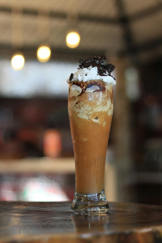 ice cream sundae in an ice cream sundae, with chocolate crumbs on top