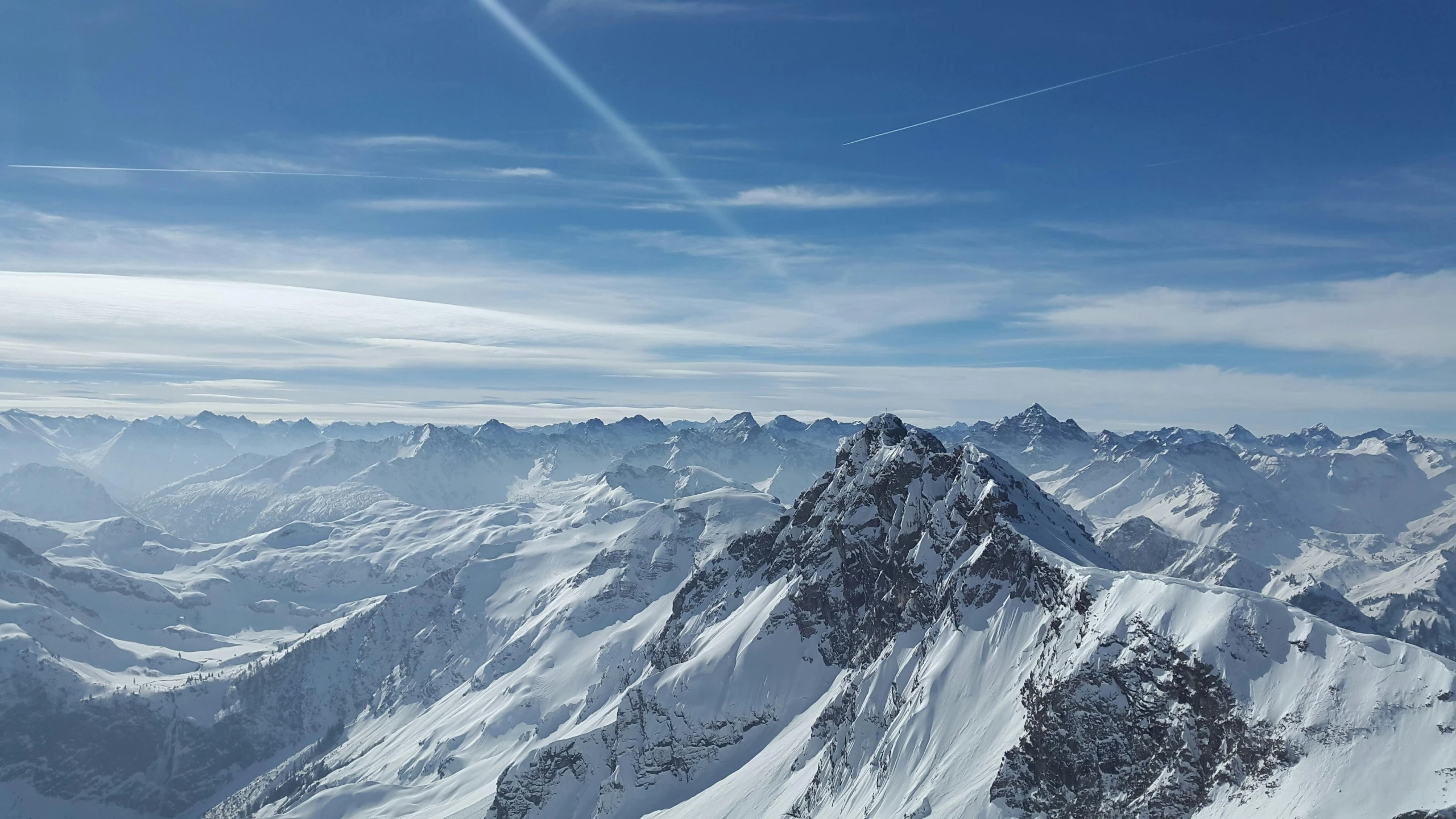 an aerial view of the rocky mountain range