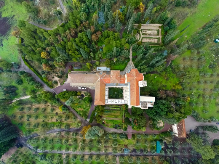 an aerial view shows the front and back of the home