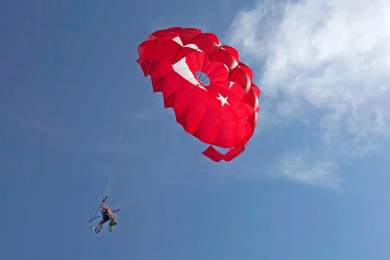 someone paragliding on a sunny day on the ocean