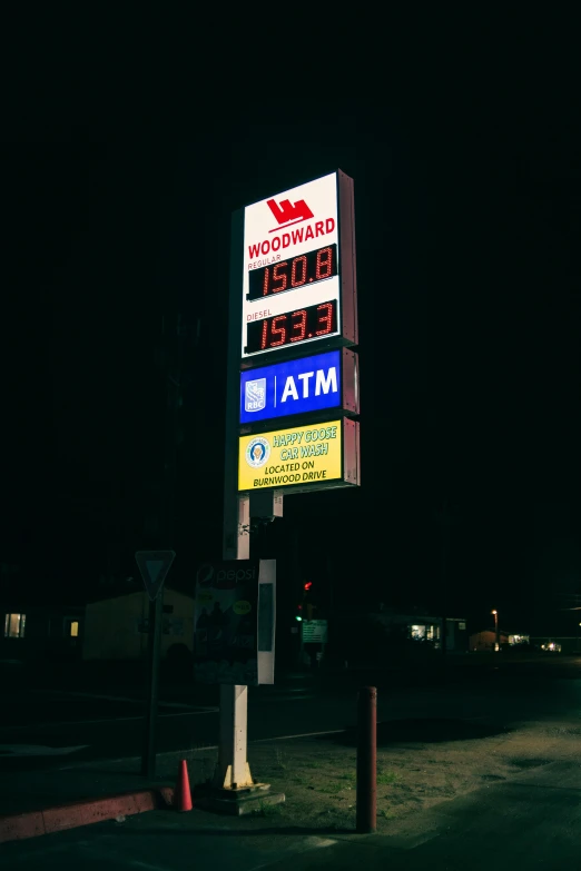 there is an image of a large billboard in the dark