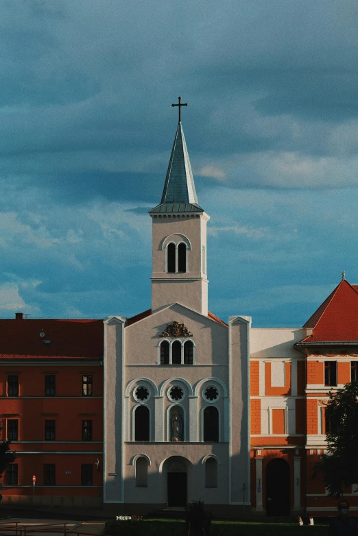 the church is located on top of the buildings