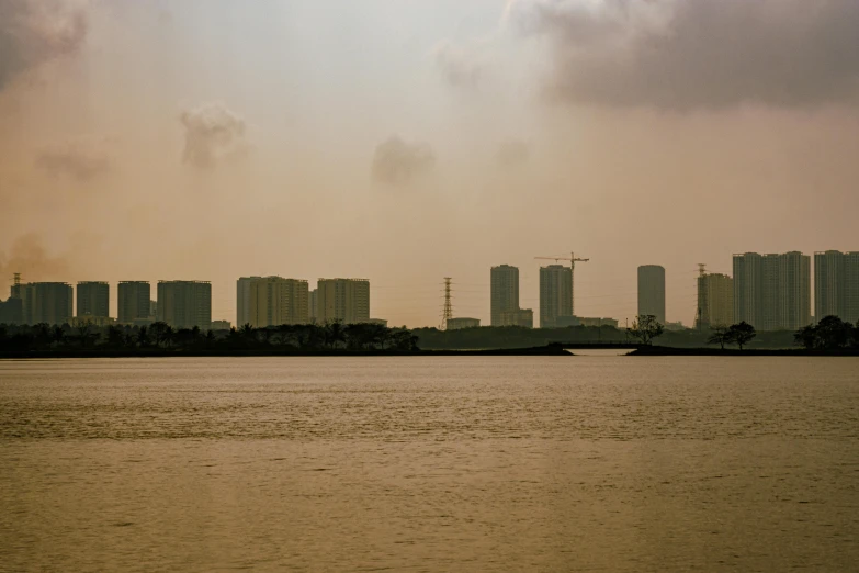 this is an image of a water and city