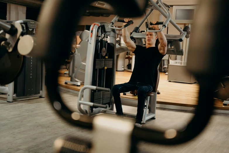 a person that is in the gym working out