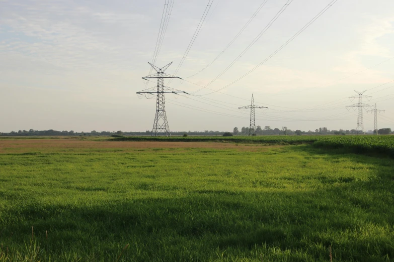 the field has high voltage electric power lines above it